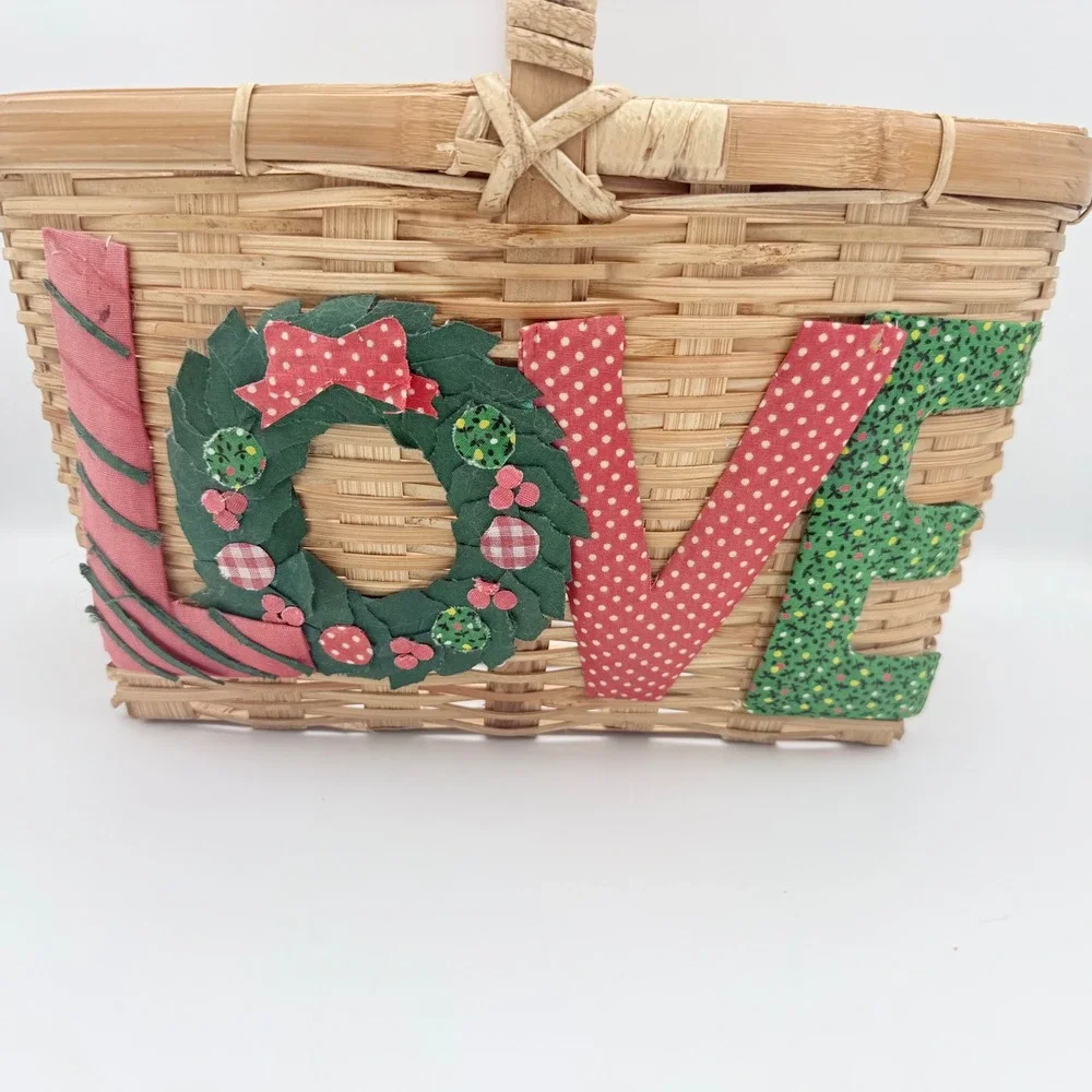 Christmas Holiday Basket with a handle‎ and decorative 